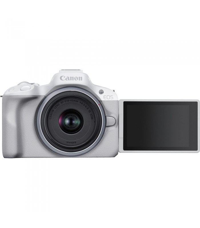 دوربین دیجیتال بدون آینه کانن مدل EOS R50 همراه با لنز RF-S 18-45mm f/4.5-6.3 IS STM - رنگ سفید