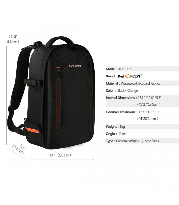 کوله‌پشتی دوربین K&F Concept مدل Senior