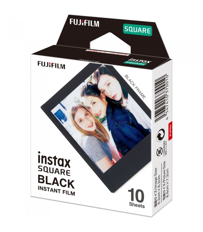 کاغذ عکس فوجی‌فیلم سیاه‌ سفید INSTAX MINI مدل SQUARE Black (ده برگ)