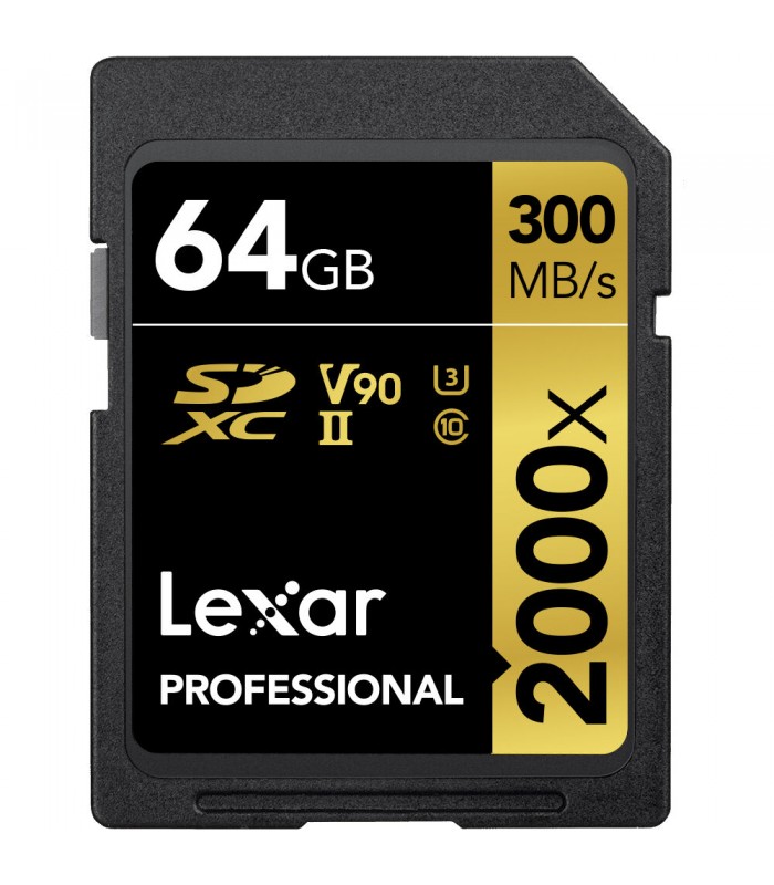 کارت حافظه ۶۴ گیگابایتی Lexar مدل Professional 2000x UHS-II SDXC