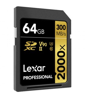 کارت حافظه ۶۴ گیگابایتی Lexar مدل Professional 2000x UHS-II SDXC