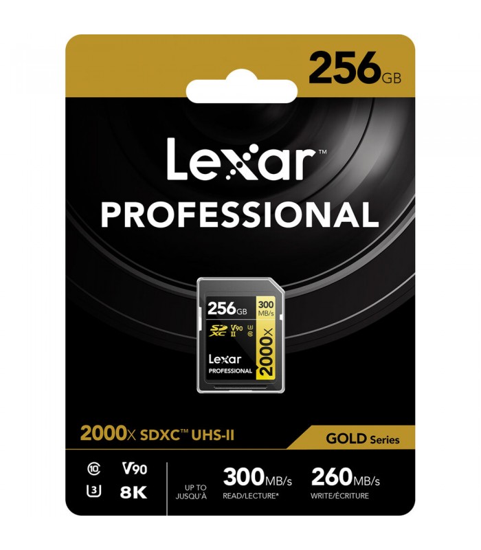 کارت حافظه ۲۵۶ گیگابایتی Lexar مدل Professional 2000x UHS-II SDXC