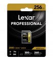 کارت حافظه ۲۵۶ گیگابایتی Lexar مدل Professional 2000x UHS-II SDXC