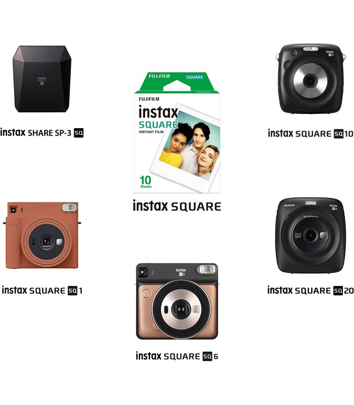 کاغذ عکس فوجی‌فیلم رنگ سفید INSTAX MINI مدل SQUARE white (ده برگ)