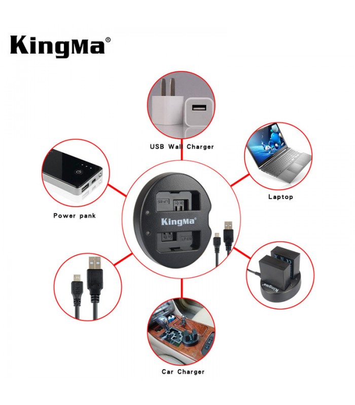 شارژر باتری Kingma مناسب برای شارژ دو باتری LP-E17