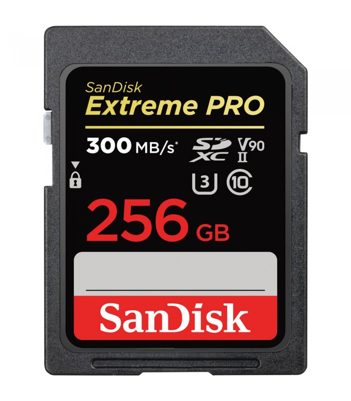کارت حافظه ۲۵۶ گیگابایتی سن دیسک مدل SanDisk 256GB Extreme PRO UHS-II SDXC - 300MB/s