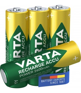 پک ۴ عددی باتری قابل شارژ قلمی وارتا مدل Varta Pre-Charged Ni-Mh 2600mAh