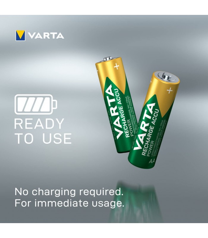 پک ۴ عددی باتری قابل شارژ قلمی وارتا مدل Varta Pre-Charged Ni-Mh 2600mAh