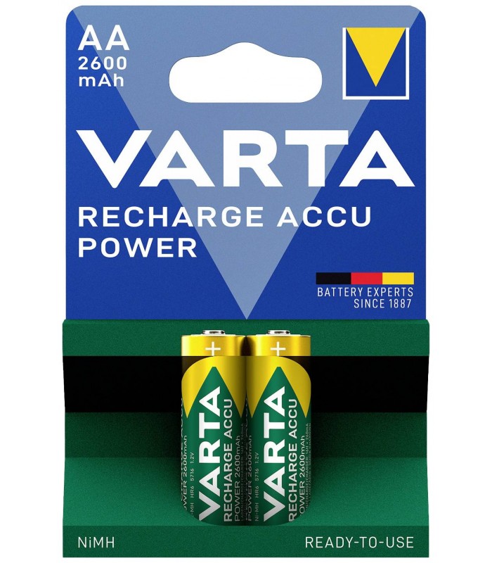 پک ۲ عددی باتری قابل شارژ قلمی وارتا مدل Varta Pre-Charged Ni-Mh 2600mAh