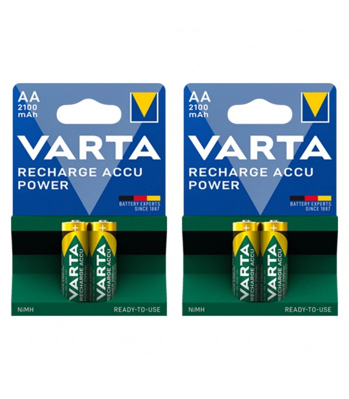 پک ۴ عددی باتری قابل شارژ قلمی وارتا مدل Varta Pre-Charged Ni-Mh 2100mAh