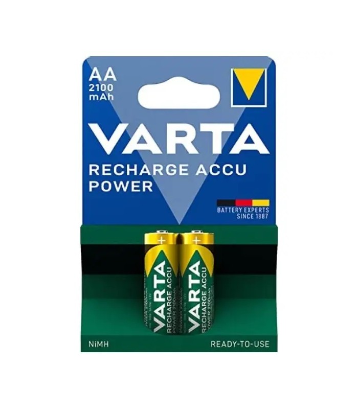 پک ۲ عددی باتری قابل شارژ قلمی وارتا مدل Varta Pre-Charged Ni-Mh 2100mAh