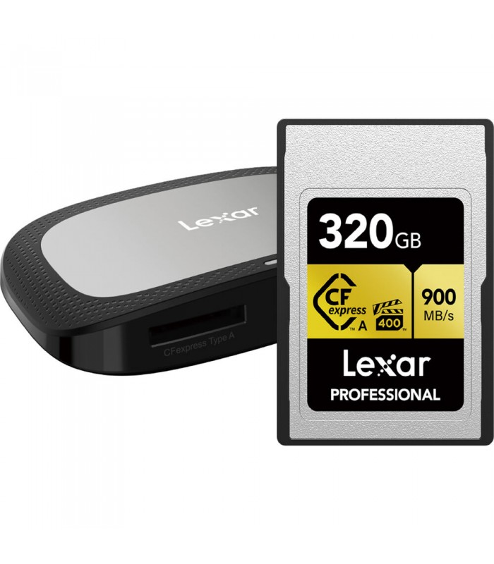 کیت رم ریدر و کارت حافظه ۳۲۰ گیگابایتی Lexar مدل Professional CFexpress Type A