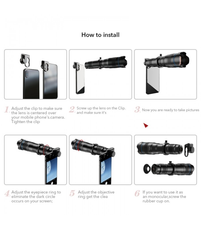 لنز تله زوم Apexel 36X - مناسب برای گوشی‌های هوشمند