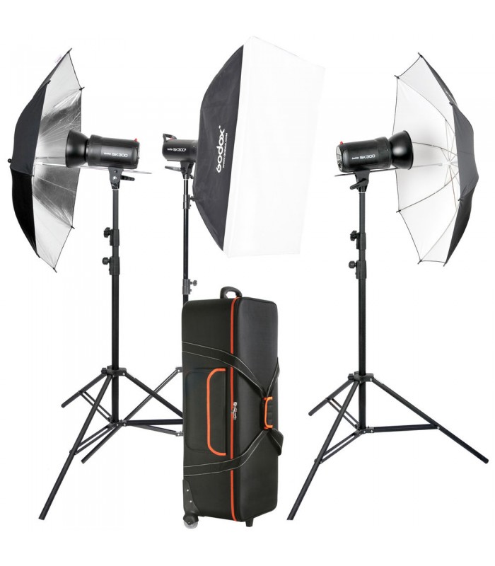 کیت فلاش استودیویی ۳ شاخه گودوکس Godox SK300II با گارانتی یک ساله