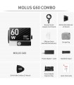 نور سینمایی ژیون-تک مدل Zhiyun MOLUS G60 Bi-Color - کیت کمبو