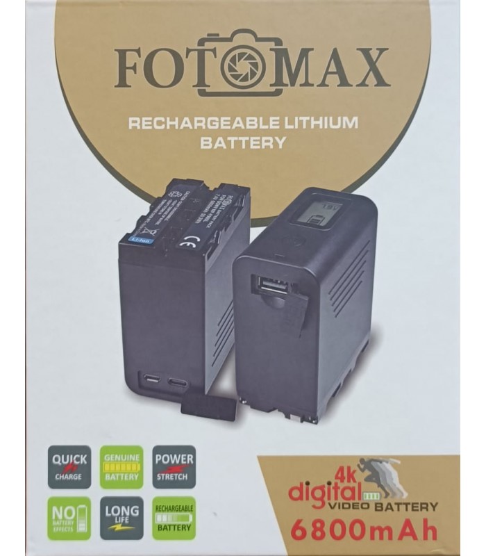 باتری قابل شارژ دوربین فیلم برداری فوتومکس مدل FotoMax F980L 6800mAh