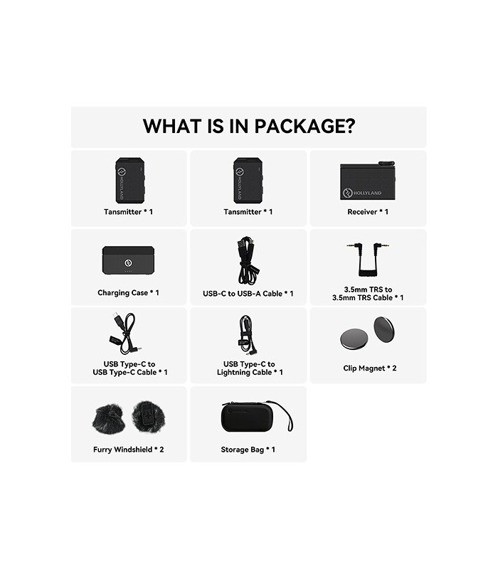 میکروفون یقه‌ای هالی‌لند مدل Hollyland LARK MAX Duo