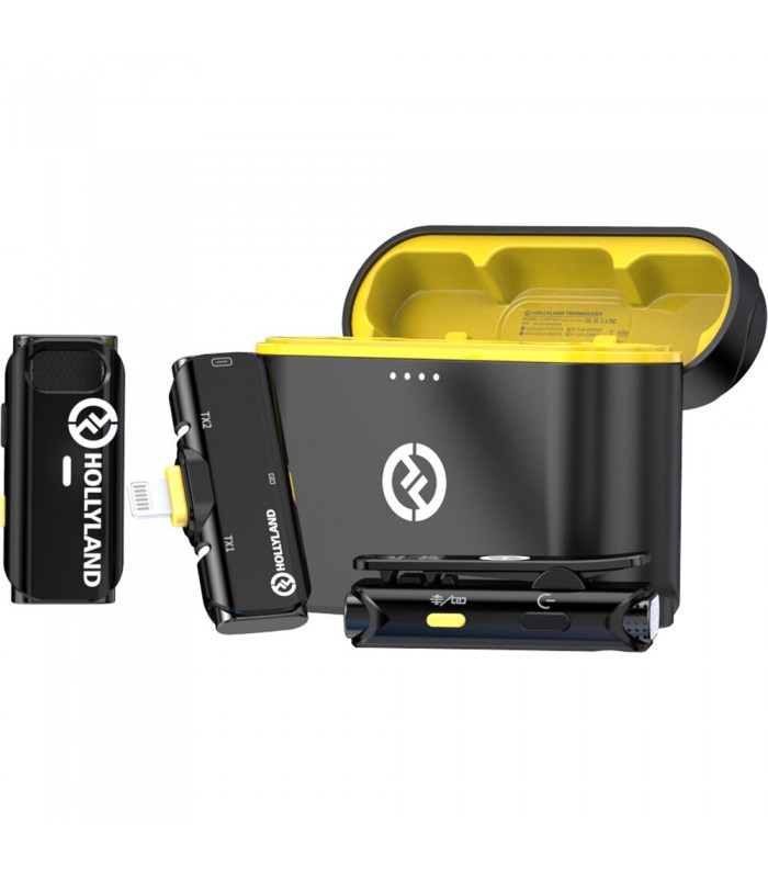 میکروفون یقه‌ای لایتنینگ هالی‌لند مدل Hollyland LARK C1 DUO for iOS | رنگ مشکی