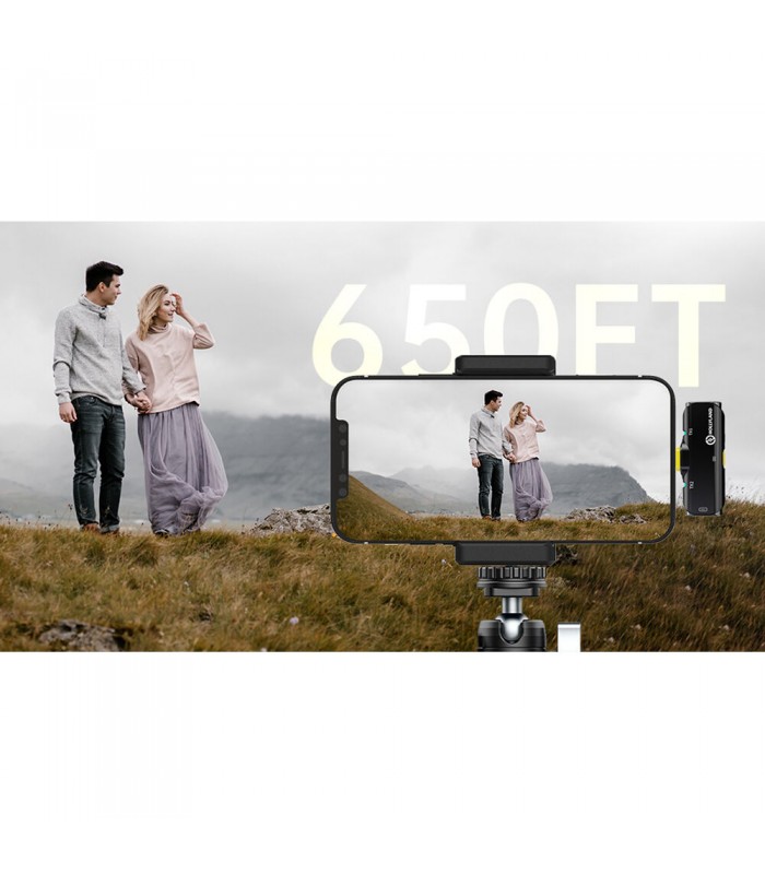 میکروفون یقه‌ای لایتنینگ هالی‌لند مدل Hollyland LARK C1 DUO for iOS | رنگ مشکی