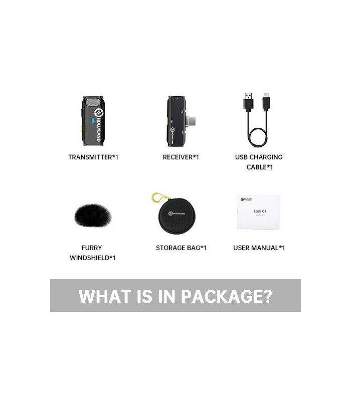 میکروفون یقه‌ای لایتنینگ هالی‌لند مدل Hollyland LARK C1 SOLO for iOS