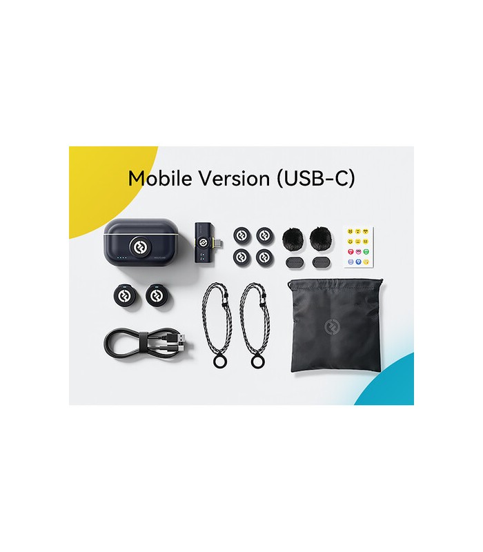 میکروفون یقه‌ای هالی‌لند مدل Hollyland LARK M2 DUO USB-C Connector | رنگ مشکی