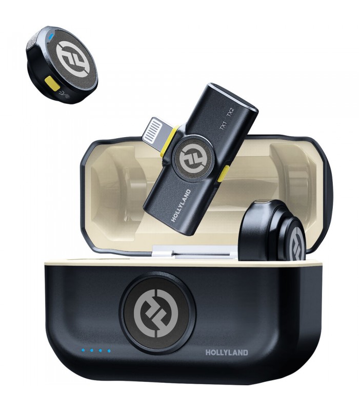 میکروفون یقه‌ای هالی‌لند مدل Hollyland LARK M2 DUO Lightning Connector | رنگ مشکی