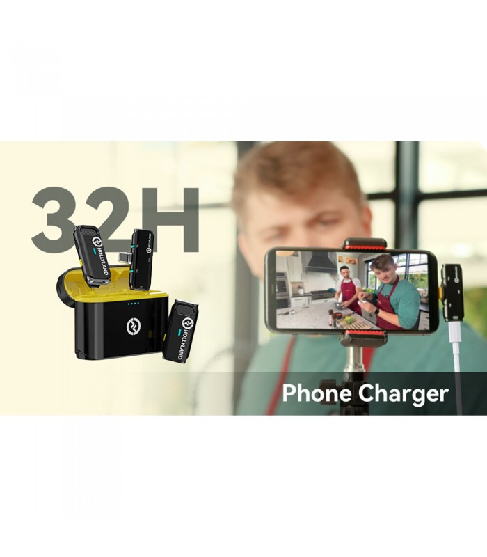 میکروفون یقه‌ای هالی‌لند مدل Hollyland LARK C1 DUO with USB-C Connector