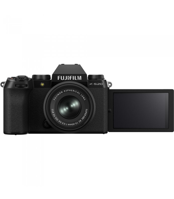 دوربین بدون‌آینه فوجی‌فیلم به همراه لنز ۱۵-۴۵ میلی‌متری مدل FUJIFILM X-S20 | رنگ مشکی