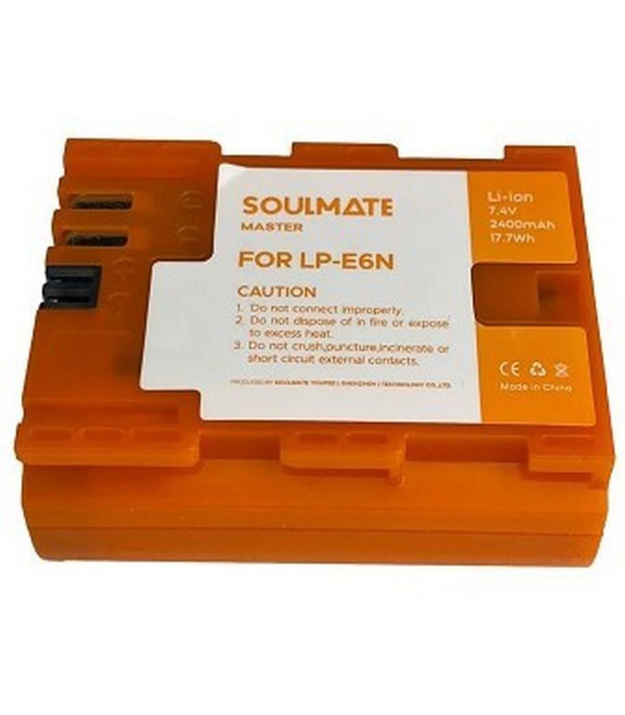 باتری دوربین کانن سولمیت مدل Soulmate LP-E6N 2400mAh به همراه کابل Type-C