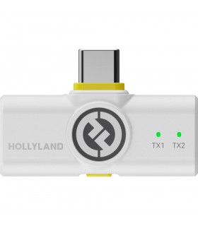 میکروفون یقه‌ای هالی‌لند مدل Hollyland LARK M2 DUO USB-C Connector | رنگ سفید