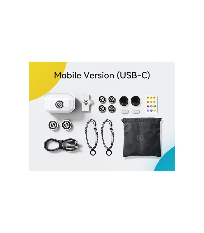 میکروفون یقه‌ای هالی‌لند مدل Hollyland LARK M2 DUO USB-C Connector | رنگ سفید