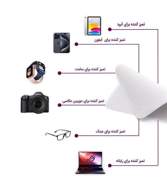 دستمال پارچه ای پولیش طرح اپل