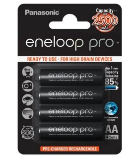 پک چهار عددی باتری قلمی قابل شارژ پاناسونیک مدل Panasonic Eneloop Pro AA 2500mAh