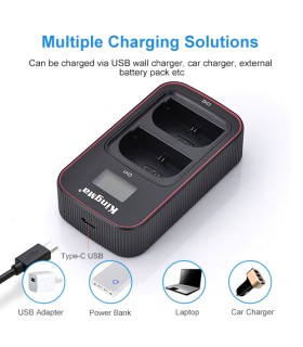 شارژر دوبل باتری کینگما مدل KingMa LP-E6 Battery Dual Charger for Canon
