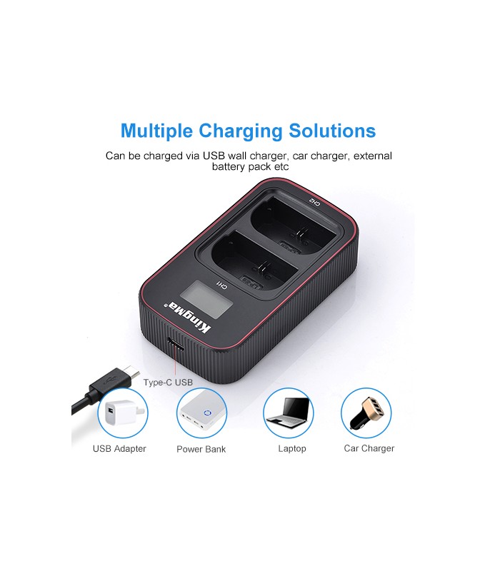 شارژر دوبل باتری کینگما مدل KingMa LP-E6 Battery Dual Charger for Canon