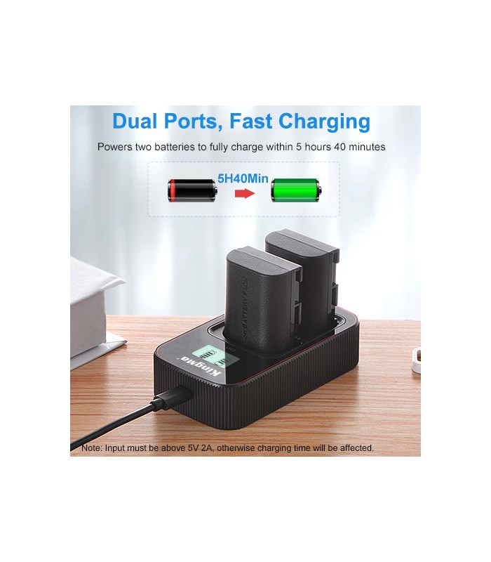 شارژر دوبل باتری کینگما مدل KingMa LP-E6 Battery Dual Charger for Canon