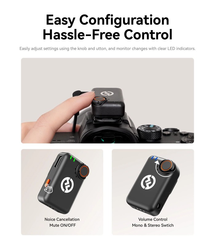 میکروفون یقه‌ای بی‌سیم هالی‌لند مدل Hollyland LARK M2S Combo (یک سال گارانتی شرکتی)