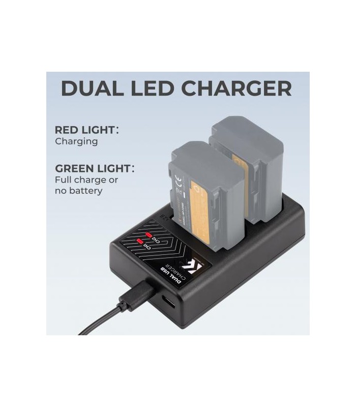 شارژر دوبل باتری کی اند اف مدل K&F Double Charger NP-FZ100