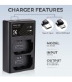 شارژر دوبل باتری کی اند اف مدل K&F Double Charger NP-FZ100