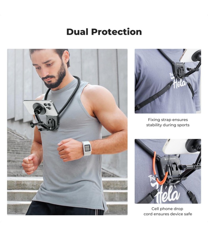 هولدر گردنی موبایل و گوپرو کی اند اف مدل K&F Magnetic Neck Holder Phone and GoPro