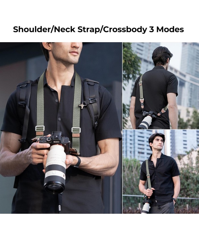 بند گردنی دوربین کی اند اف مدل K&F Camera 32mm Neck Strap - رنگ سبز