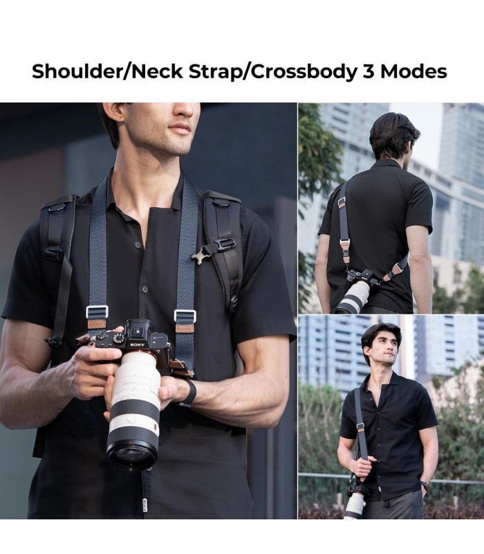 بند گردنی دوربین کی اند اف مدل K&F Camera 32mm Neck Strap - رنگ آبی