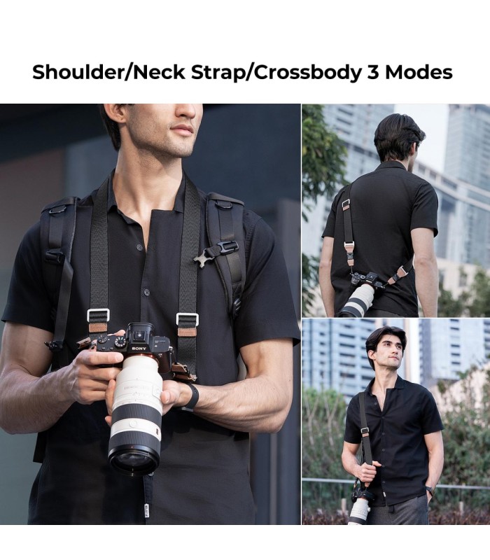 بند گردنی دوربین کی اند اف مدل K&F Camera 32mm Neck Strap - رنگ مشکی
