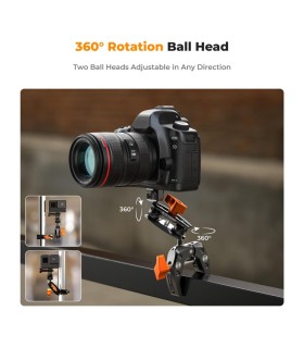 سوپر کلمپ و مجیک آرم کی اند اف مدل K&F Multi-Functional Super Clamp Ms13