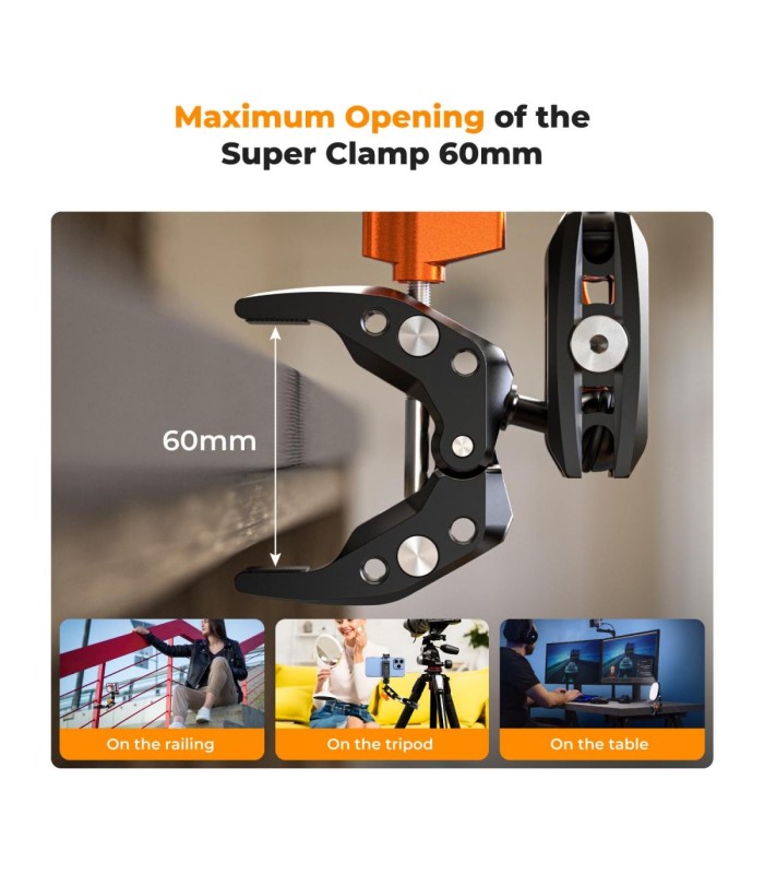 سوپر کلمپ و مجیک آرم کی اند اف مدل K&F Multi-Functional Super Clamp Ms13