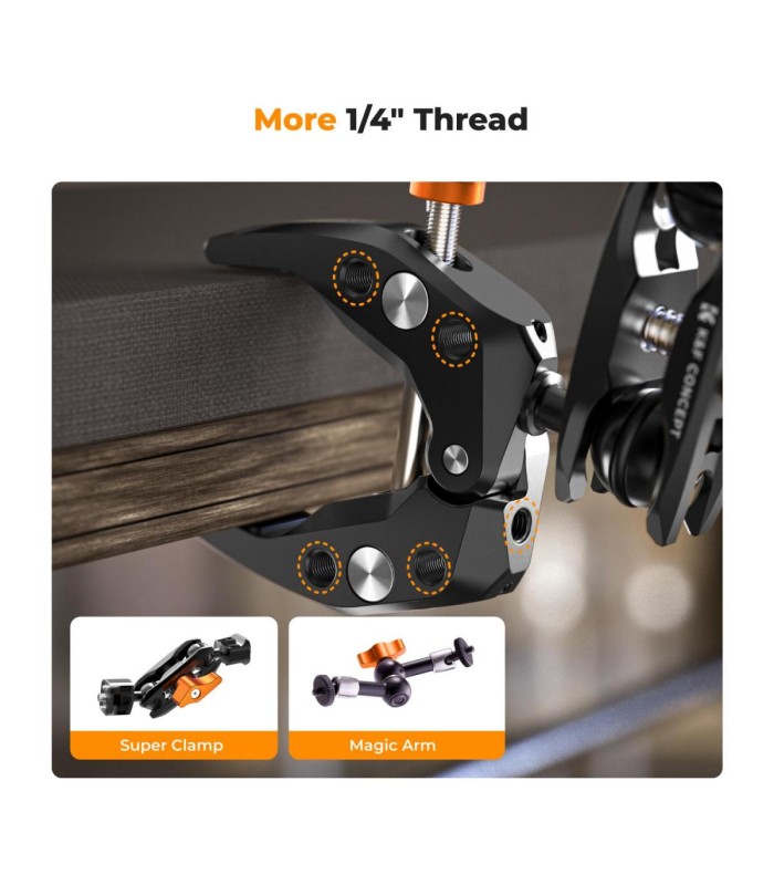 سوپر کلمپ و مجیک آرم کی اند اف مدل K&F Multi-Functional Super Clamp Ms13