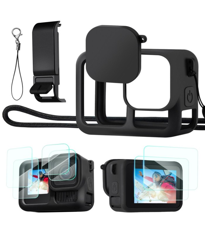 کیت کاور سیلیکونی و محافظ صفحه‌نمایش کی اند اف سازگار با گوپرو ۱۳ | K&F GOPRO 13 Camera Silicone Case