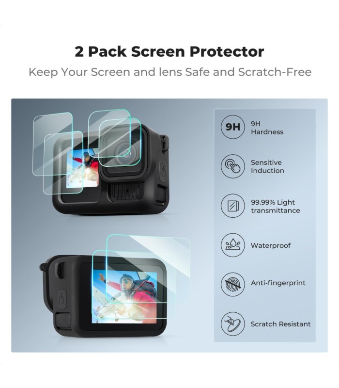 کیت کاور سیلیکونی و محافظ صفحه‌نمایش کی اند اف سازگار با گوپرو ۱۳ | K&F GOPRO 13 Camera Silicone Case