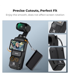 کیت کاور سیلیکونی و محافظ صفحه‌نمایش کی اند اف سازگار با اسمو پاکت ۳ | K&F Osmo Pocket 3 Camera Silicone Case