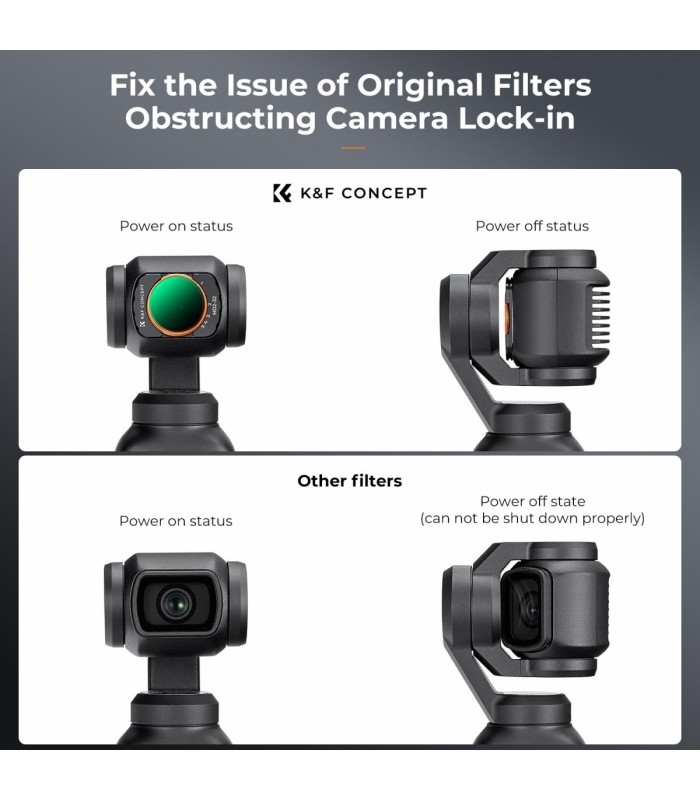 فیلتر ND متغیر سازگار با اسمو پاکت ۳ مدل K&F Osmo Pocket 3 Creator Combo Variable ND2-32